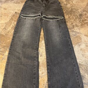 Ethika Relaxed Black Jeans with Modern Zipper Accents